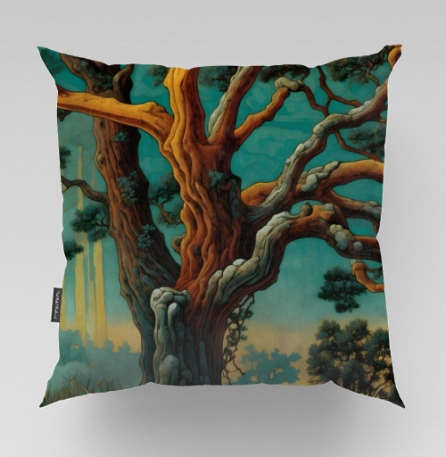 Фотография футболки Golden tree in turquoise forest / Золотое дерево в бирюзовом лесу