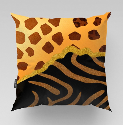 Фотография футболки Golden animal print / Золотой анималистичный паттерн зебры и жирафа