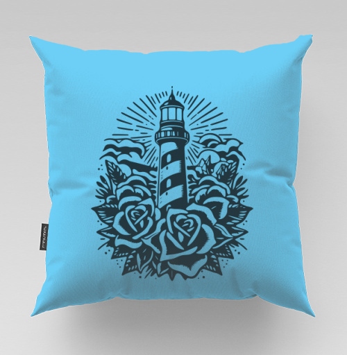 Фотография футболки Lighthouse and Roses – Маяк и розы стильная татуировка в подарок