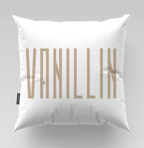 Фотография футболки Vanillin - Ванилин / Стильный бежевый высокий шрифт на сером фоне