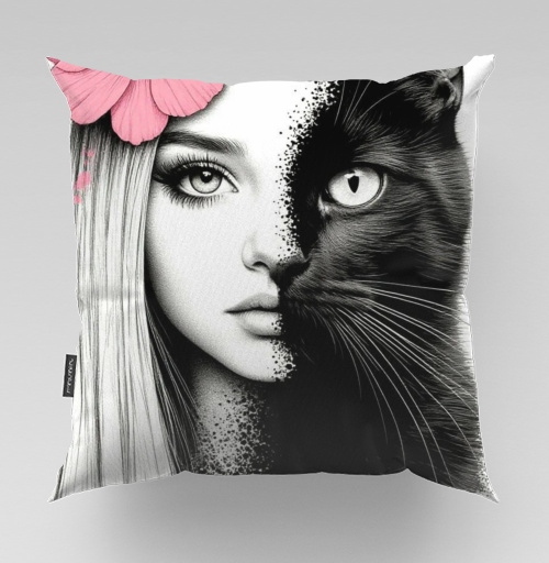 Фотография футболки Девушка  - кошка
