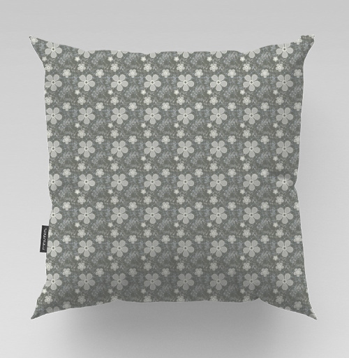 Фотография футболки Grey Daisy Floral / Серые маргаритки цветы — Паттерн серые маргаритки цветы