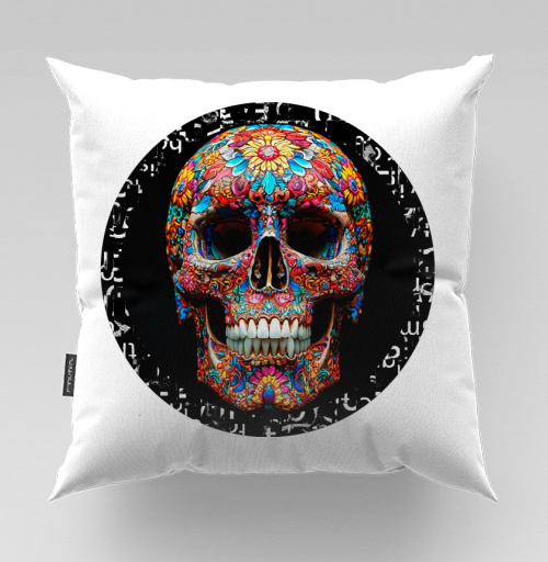 Фотография футболки Floral Skull - Цветочный мексиканский череп яркий красочный декор
