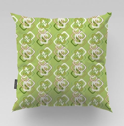 Фотография футболки Оливковый геометрический узор в стиле семидесятых Retro Geometric Pattern