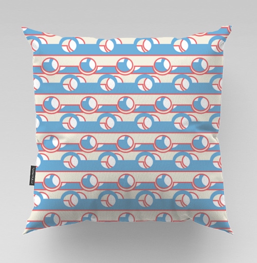 Фотография футболки Blue Coral Geometric Stripe Pattern / Синий коралловый полосатый геометрический ретро орнамент