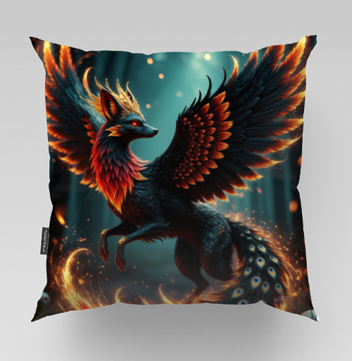 Фотография футболки Fire Fox Phoenix Hybrid – Огненная лиса феникс в лесу мистический дух природы