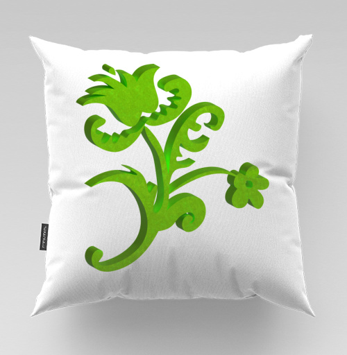 Фотография футболки Green 3D flower / Зеленый объемный цветок современном стиле фольклора