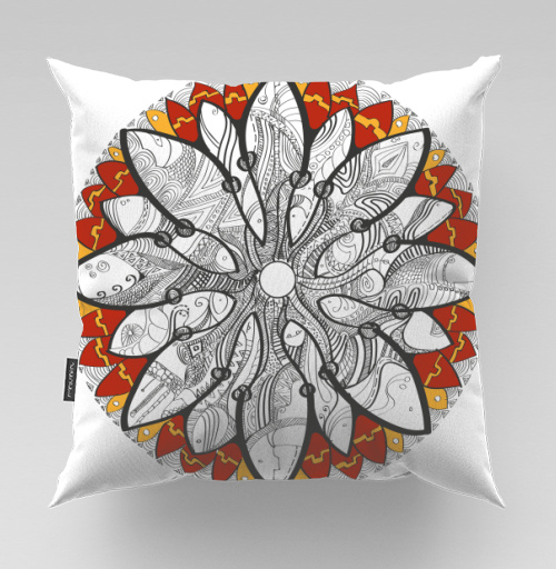 Фотография футболки Mandala/Мандала симметричный зентангл узор для созерцания медитативного черно белого
