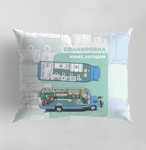 Фотография футболки КАВЗ АВТОДОМ ПЛАНИРОВКА САЛОНА