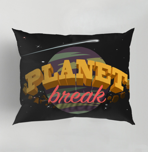 Фотография футболки Яркий логотип PLANET break в космической тематике