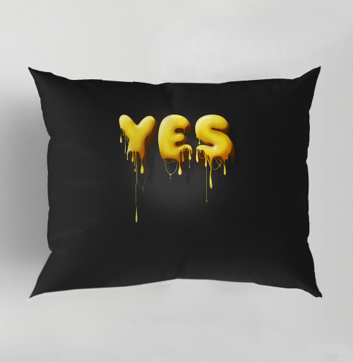 Фотография футболки Объемные желтые капающие буквы да Yes