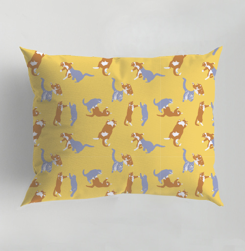 Фотография футболки Playful Pets Cats Pattern – Паттерн игры веселых котиков дизайн