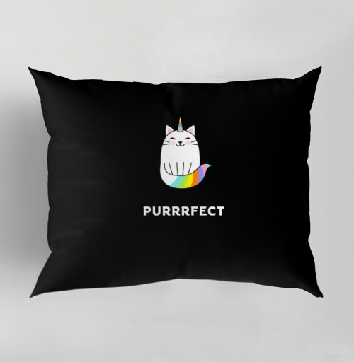 Фотография футболки Милый единорог-кот с радужным рожком PURRRFECT