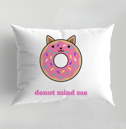 Фотография футболки Милый пончик-кошка с надписью Donut Mind Me