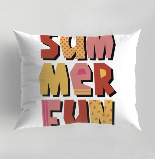 Фотография футболки Летние забавы теплые цвета летний текст summer fun