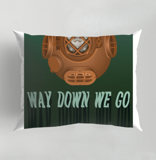 Фотография футболки Погружение вглубь моря с подводным шлемом Way down we go