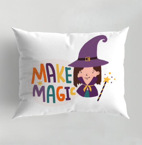 Фотография футболки Девочка волшебница с палочкой создай магию make magic