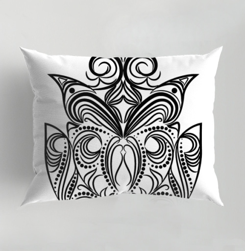 Фотография футболки Строгая черно-белая симметричная орнаментальная композиция черно-белая симметричная орнаментальная