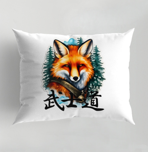 Фотография футболки Портрет Лисы-Самурая в стиле Sticker Art