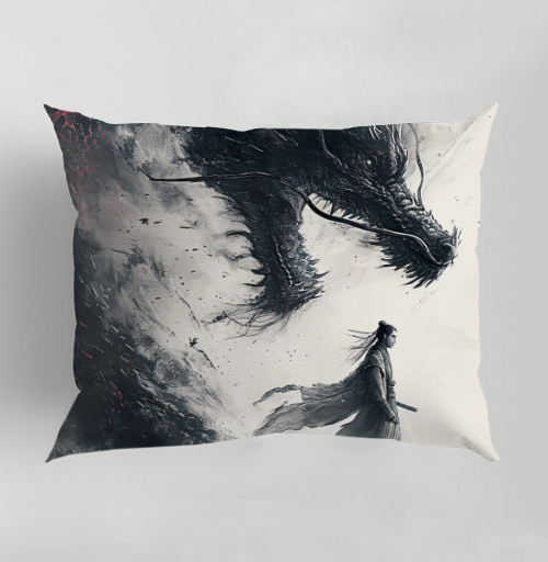 Фотография футболки Воин и дракон