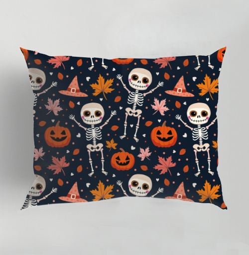 Фотография футболки Веселый танцующий скелет и тыква / Happy skeleton and pumpkin Halloween