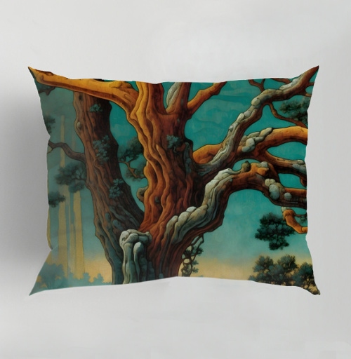 Фотография футболки Golden tree in turquoise forest / Золотое дерево в бирюзовом лесу