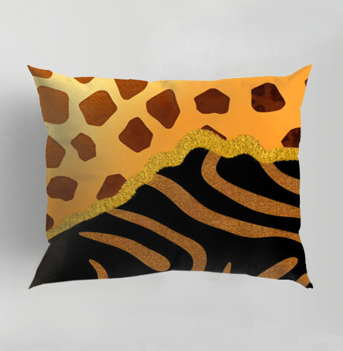 Фотография футболки Golden animal print / Золотой анималистичный паттерн зебры и жирафа
