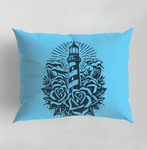 Фотография футболки Lighthouse and Roses – Маяк и розы стильная татуировка в подарок