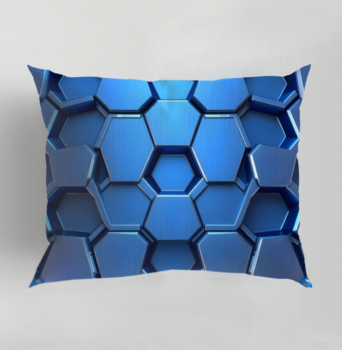 Фотография футболки Futuristic Digital Abstract – Синий металлический шестигранник