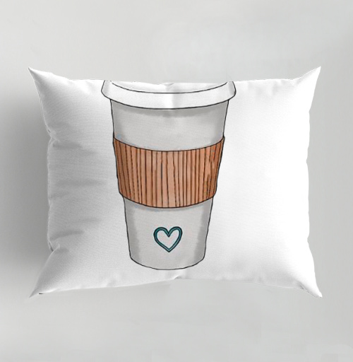 Фотография футболки Кофе мой двигатель на белом стакане с сердцем / Coffee is my motor