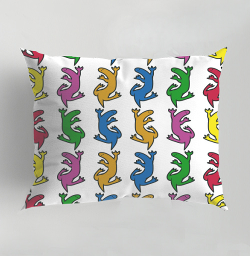 Фотография футболки Разноцветные ящерицы на сером фоне Colorful lizards on gray background