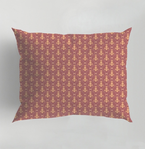 Фотография футболки Lily Seamless Pattern / Узор геральдической лилии на темно-розовом фоне