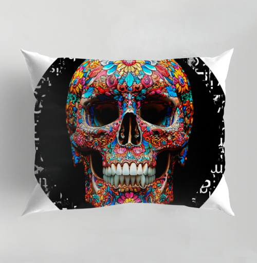 Фотография футболки Floral Skull - Цветочный мексиканский череп яркий красочный декор