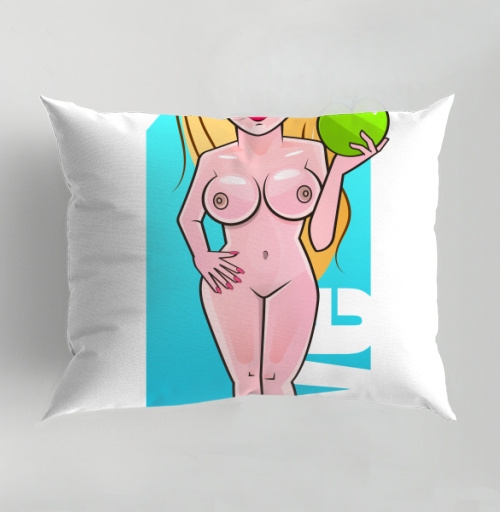 Фотография футболки Nude Eve Apple / Красивая блондинка с сочным зеленым яблоком Ева Искушение Сад