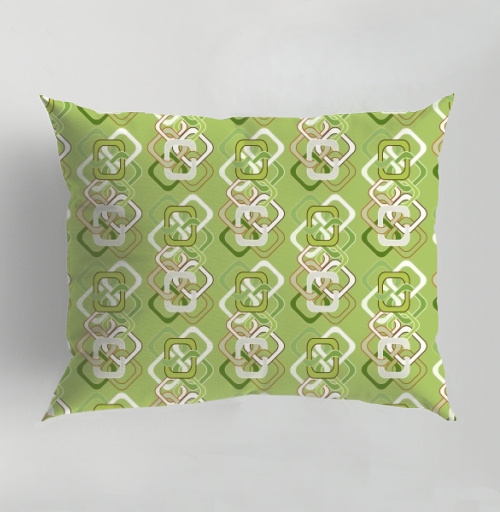 Фотография футболки Оливковый геометрический узор в стиле семидесятых Retro Geometric Pattern