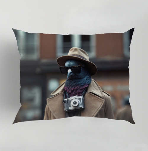 Фотография футболки Коричневое пальто с фотокамерой на вороне на улице