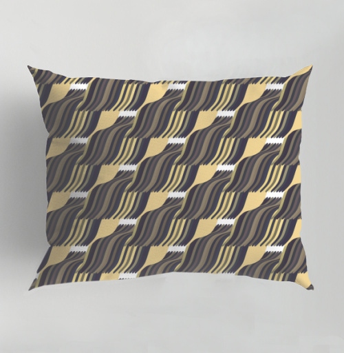 Фотография футболки Abstract wave pattern / Абстрактный орнамент бежевый угольный узор