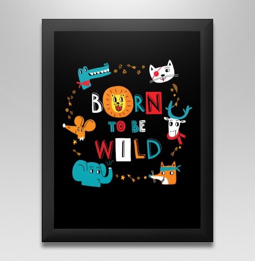 Фотография футболки Born to be Wild / Рожденный быть диким веселые мультяшные животные