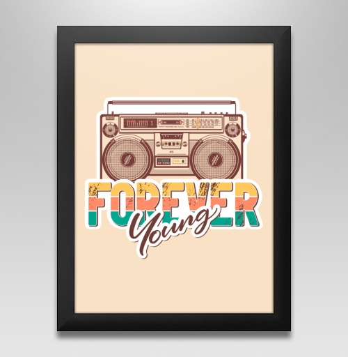 Фотография футболки Ретро бумбокс FOREVER Young винтажный принт
