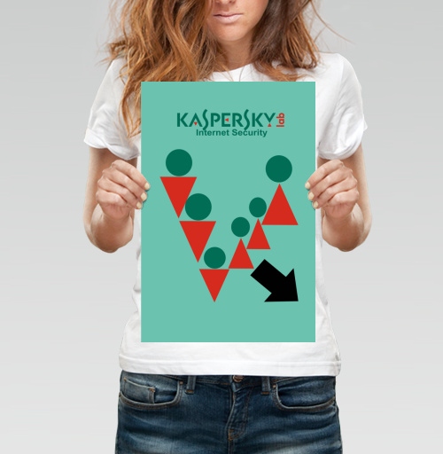 Фотография футболки Логотип Kaspersky Lab Internet Security с геометрией