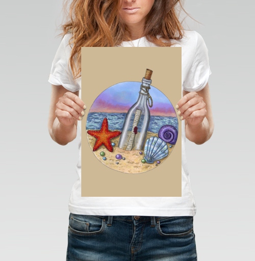 Фотография футболки Послание в бутылке