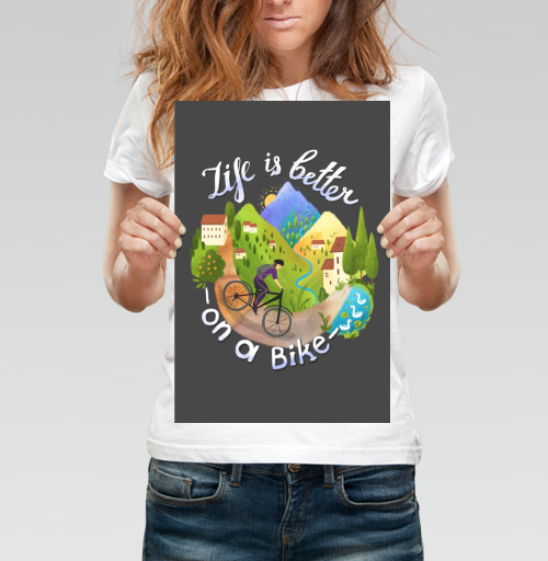 Фотография футболки Life is better on a bike / Жизнь лучше на велосипеде