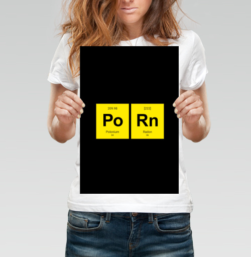 Фотография футболки Шутливый постер «Po Rn» в стиле таблицы Менделеева