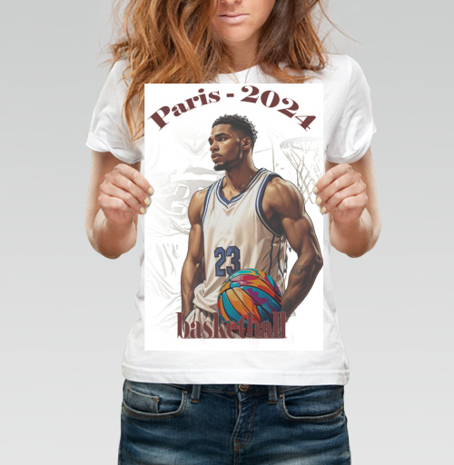 Фотография футболки Баскетболист готовится к Олимпиаде в Париже 2024 basketball