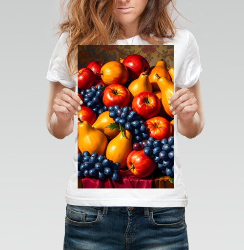 Фотография футболки Спелые яблоки груши Натюрморт Still Life натюрморт для кухни подарок