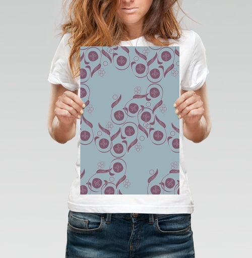 Фотография футболки Изящный винтажный растительный орнамент Floral Pattern / Цветочный узор