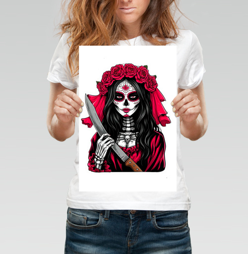 Фотография футболки Мстительная невеста Santa Muerte с ножом
