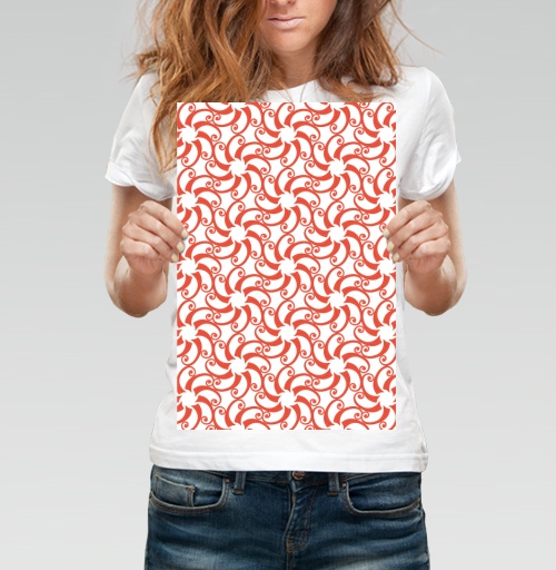 Фотография футболки Dynamic Rotating Coral Swirls Patterns Вращающиеся коралловые завитки узоры