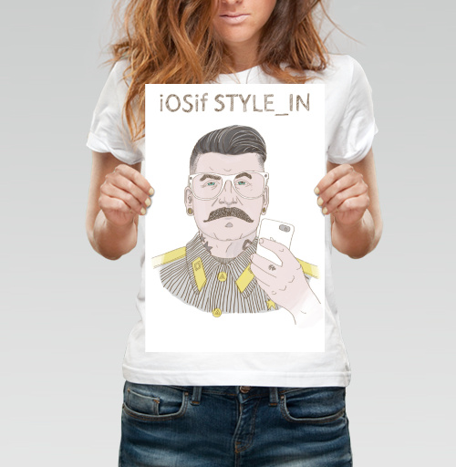 Фотография футболки Ироничный портрет iOSif STYLE_IN в стиле ретро