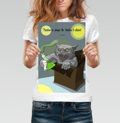 Фотография футболки Shredingers cat free / Свободу коту Шрёдингера